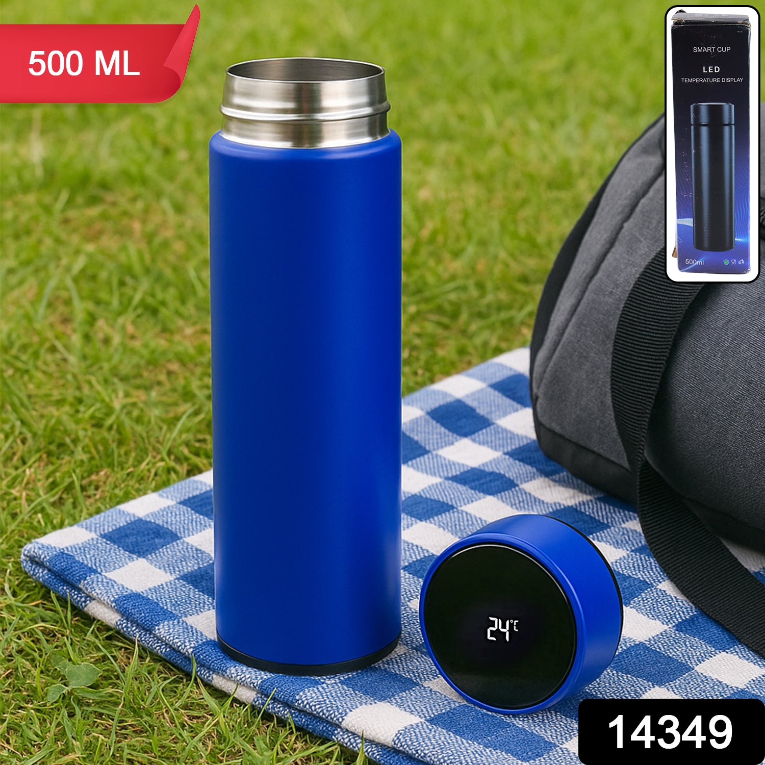 Blue Vacuum Insulated Water Bottle (1 Pc  500ml) Blue Vacuum Insulated Water Bottle (1 Pc  500ml)